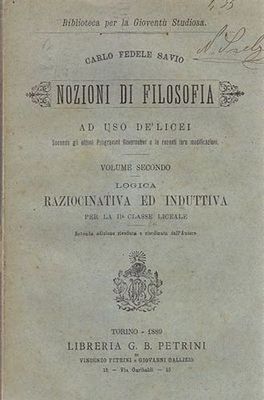 NOZIONI DI FILOSOFIA AD USO DE’ LICEI 2 Volumi di …