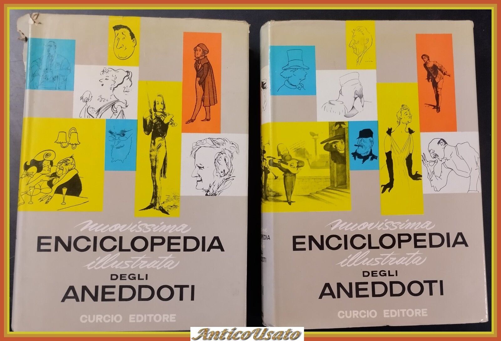 NUOVISSIMA ENCICLOPEDIA ILLUSTRATA DEGLI ANEDDOTI 2 Volumi 1963 Curcio Libro
