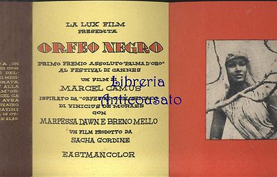 ORFEO NEGRO Brochure Pubblicitaria Film Cinema 1959 Montecatini Invito Depliant