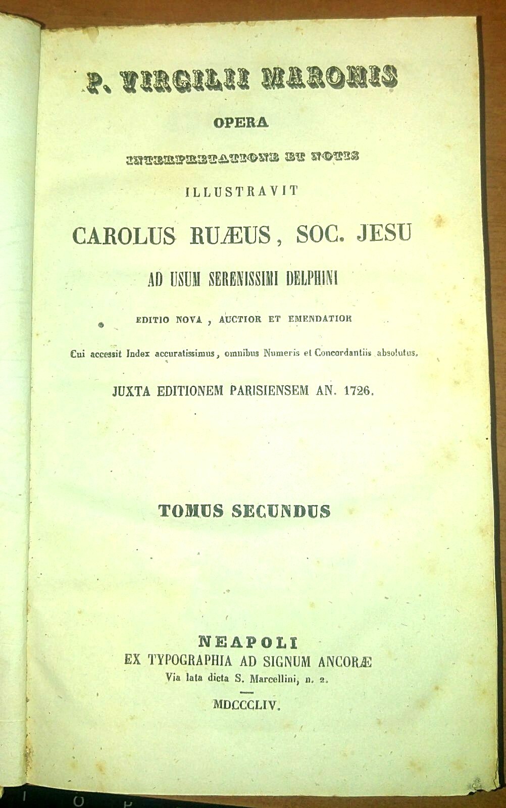 P VIRGILII MARONIS OPERA tomo II di Carolus Ruaeus 1854 …