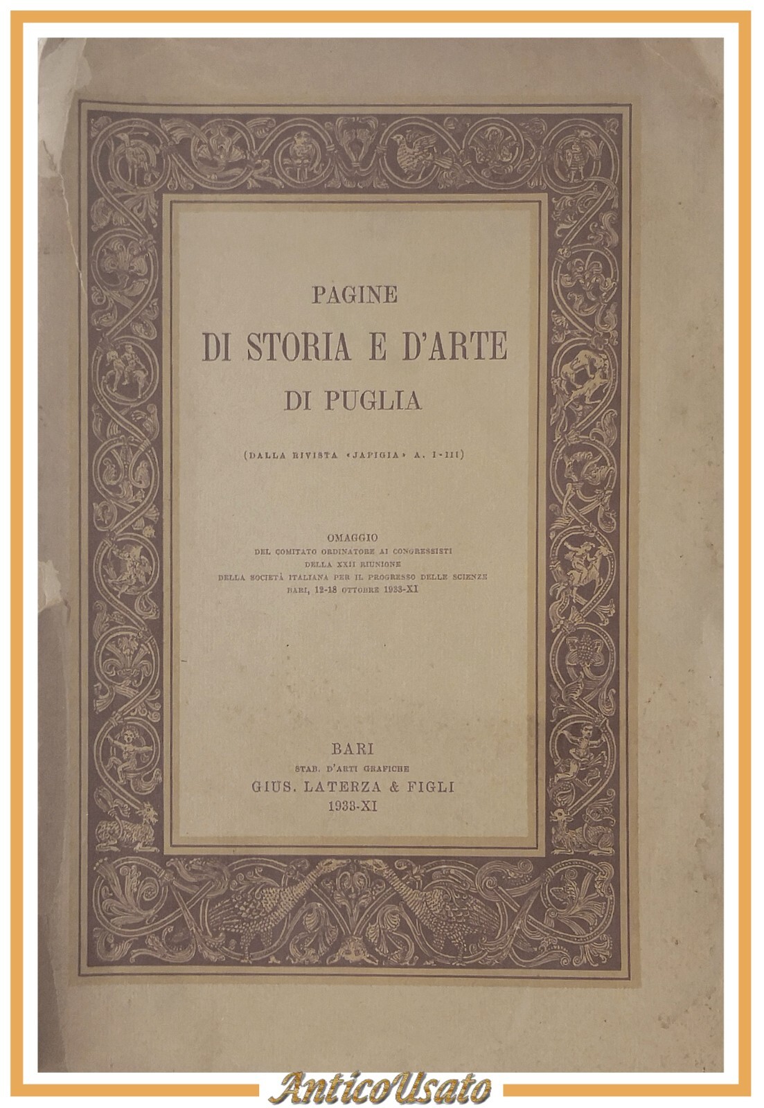 PAGINE DI STORIA E D'ARTE DI PUGLIA 1933 Laterza dalla …