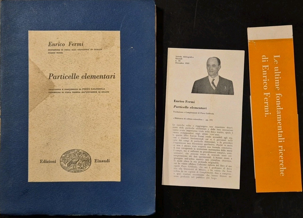 PARTICELLE ELEMENTARI di Enrico Fermi 1952 Einaudi Libro fisica fascia …