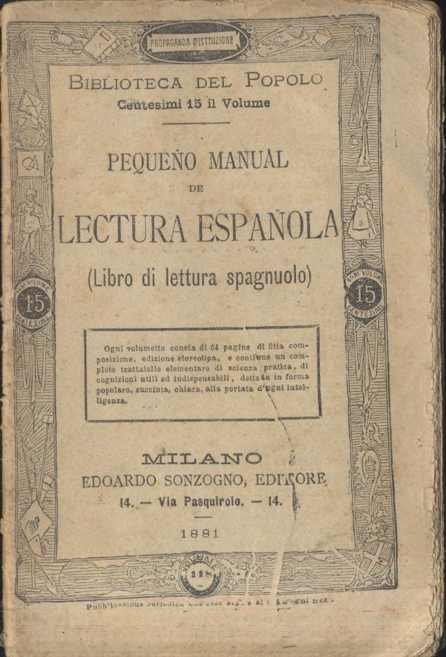 PEQUENO MANUAL DE LECTURA ESPANOLA Libro di lettura spagnola 1881 …
