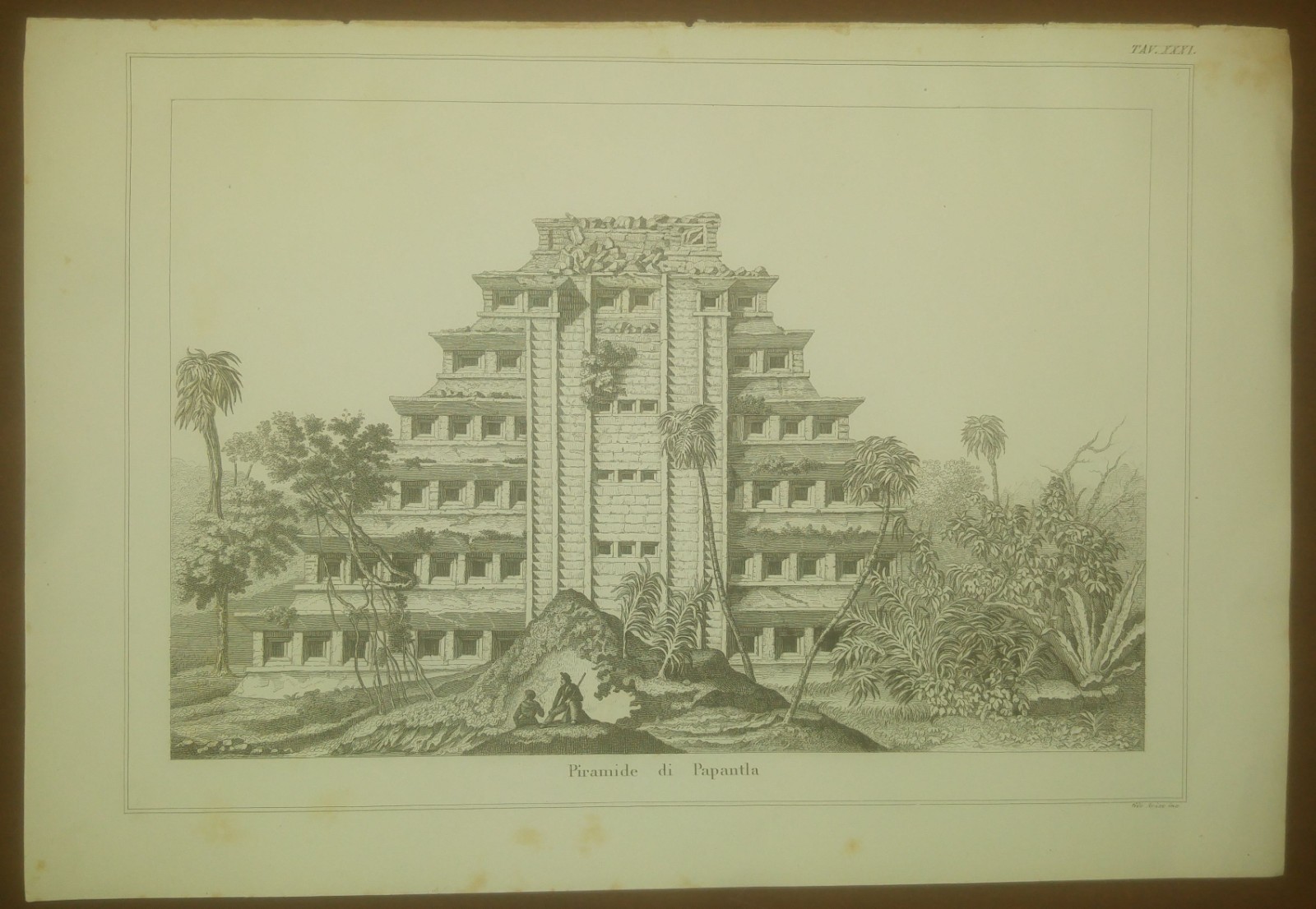 Piramide Di Papantla Tavola Incisione Stampa Antica 1866 Originale Antica
