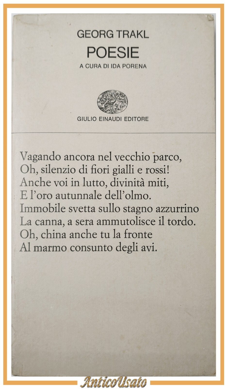POESIE di Georg Trakl 1979 Einaudi libro Collezione di poesia