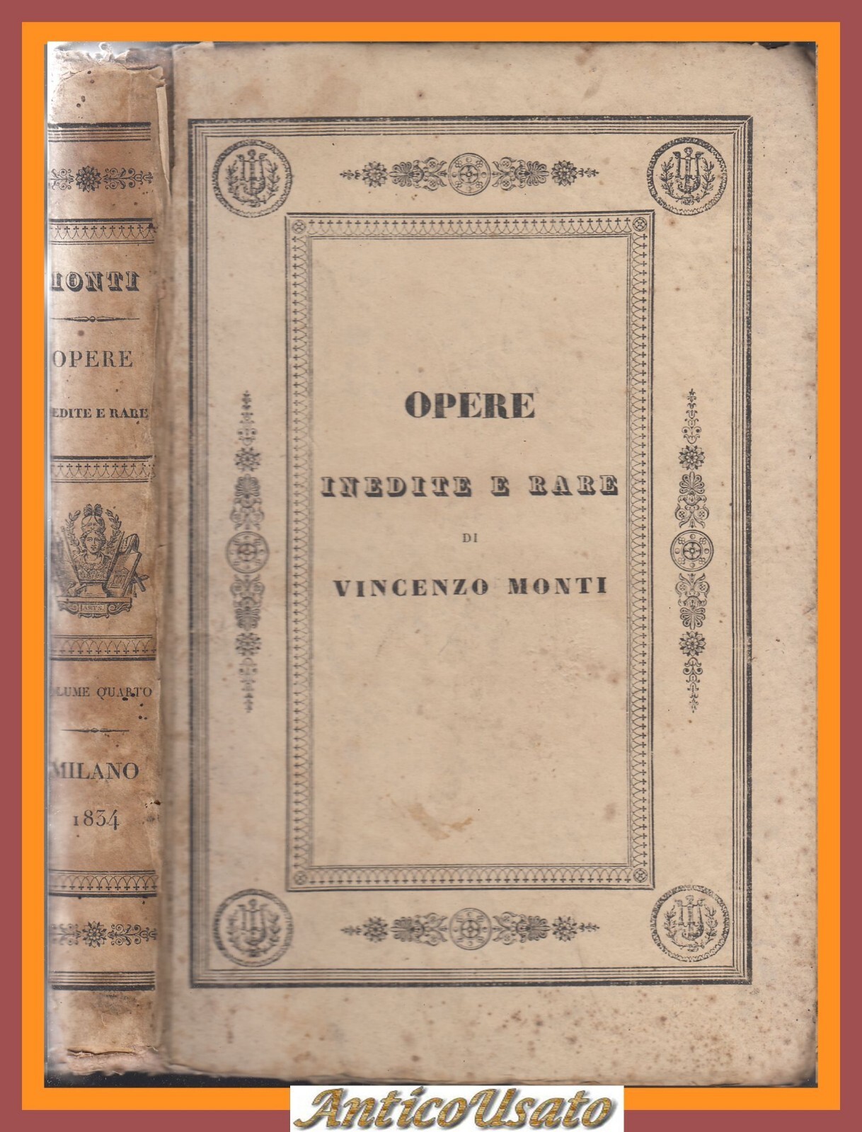 POESIE di Vincenzo Monti Opere Inedite e Rare volume IV …