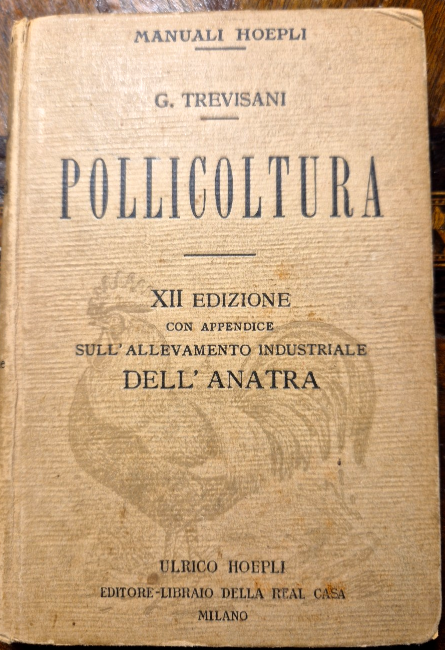 POLLICOLTURA di Trevisani 1924 Ulrico Hoepli libro manuale allevamento anatra