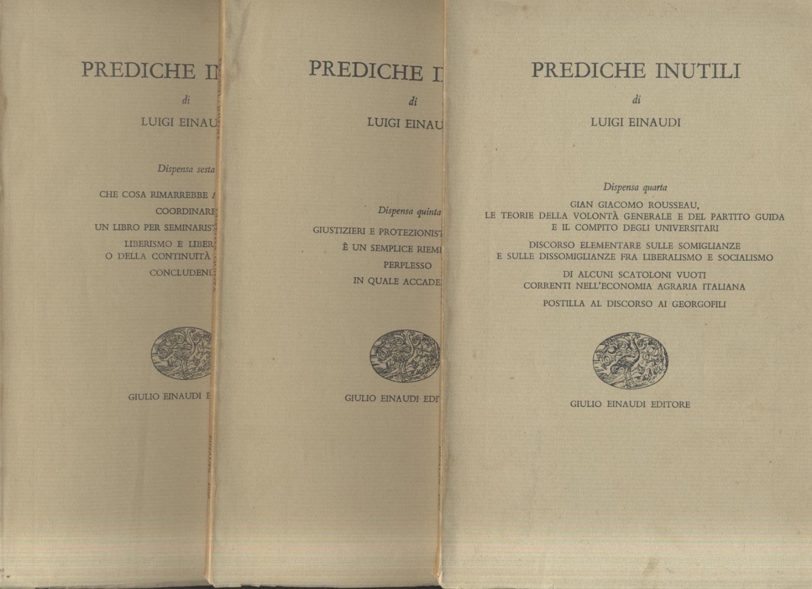 PREDICHE INUTILI di Luigi Einaudi dispense 4 5 6 1957 …