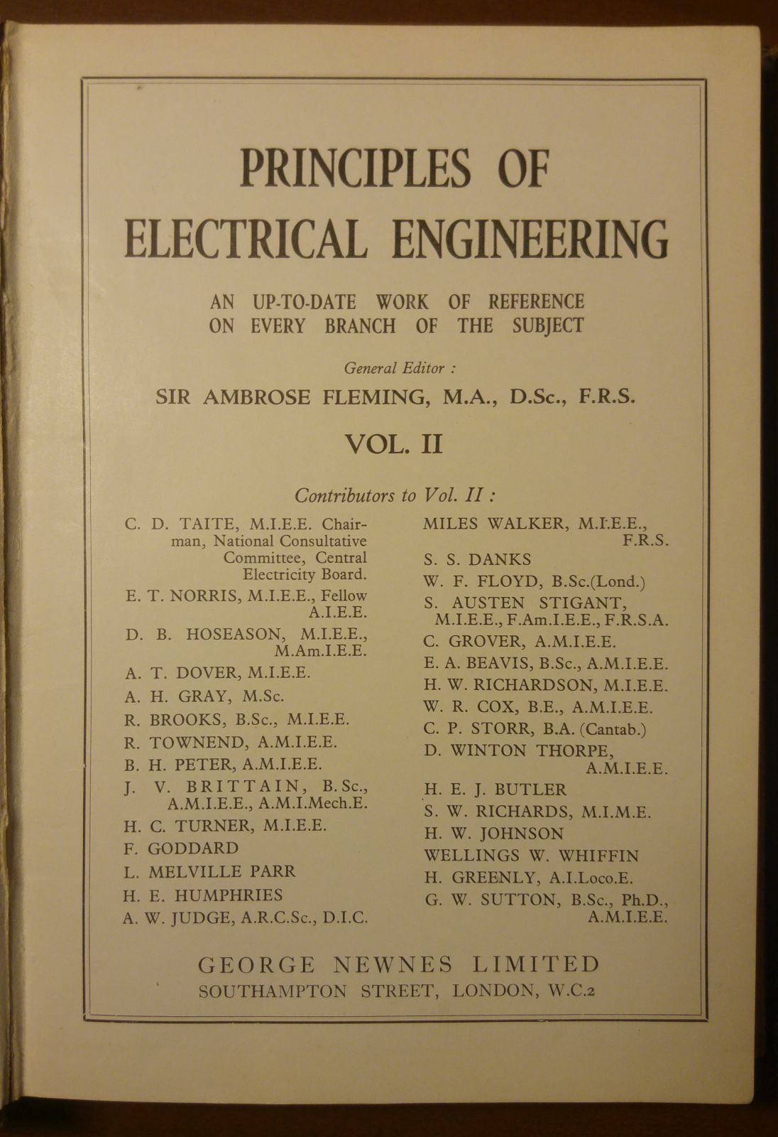 Principles Of Electrical Engineering volume 2 di Ambrose Fleming - …
