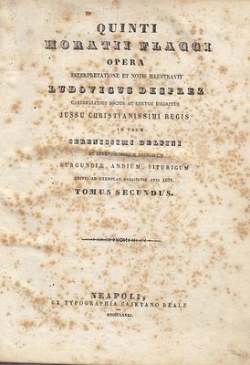 QUINTI HORATII FLACCI OPERA di Desprez 2 volumi 1840 1841 …