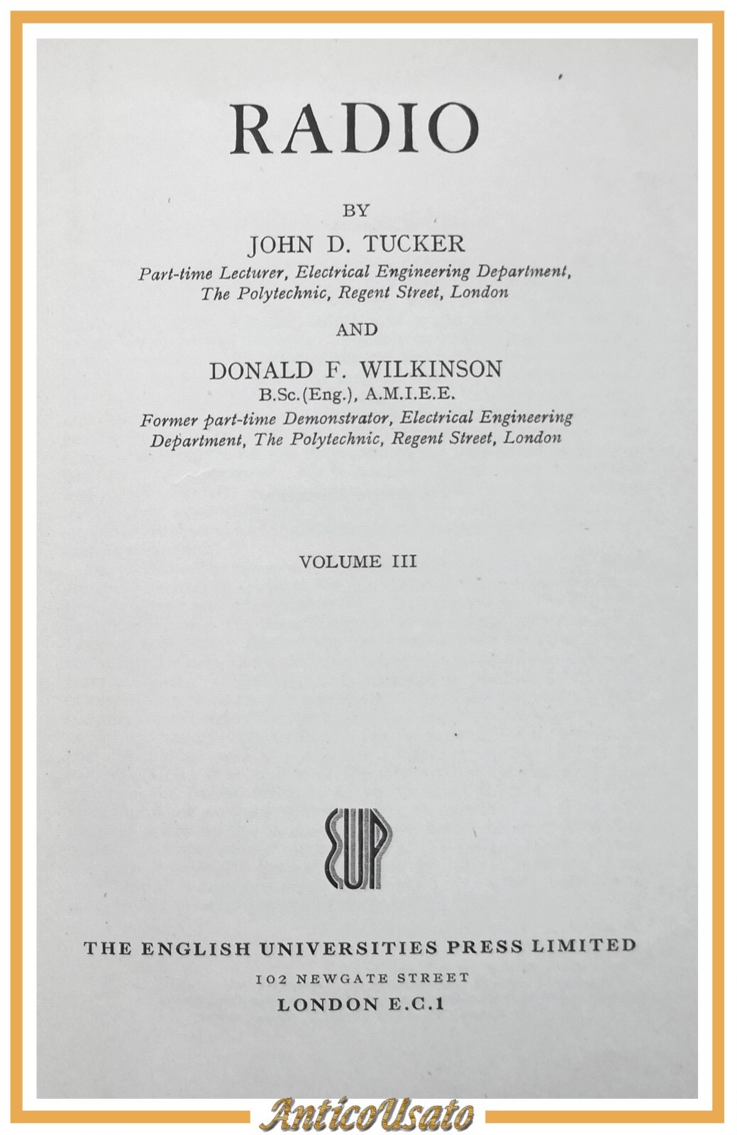 RADIO di Tucker e Wilkinson volume 3 1958 The English …