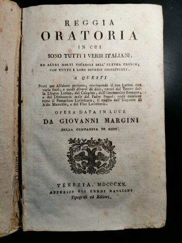 REGGIA ORATORIA IN CUI SONO TUTTI VERBI ITALIANI di Giovanni …