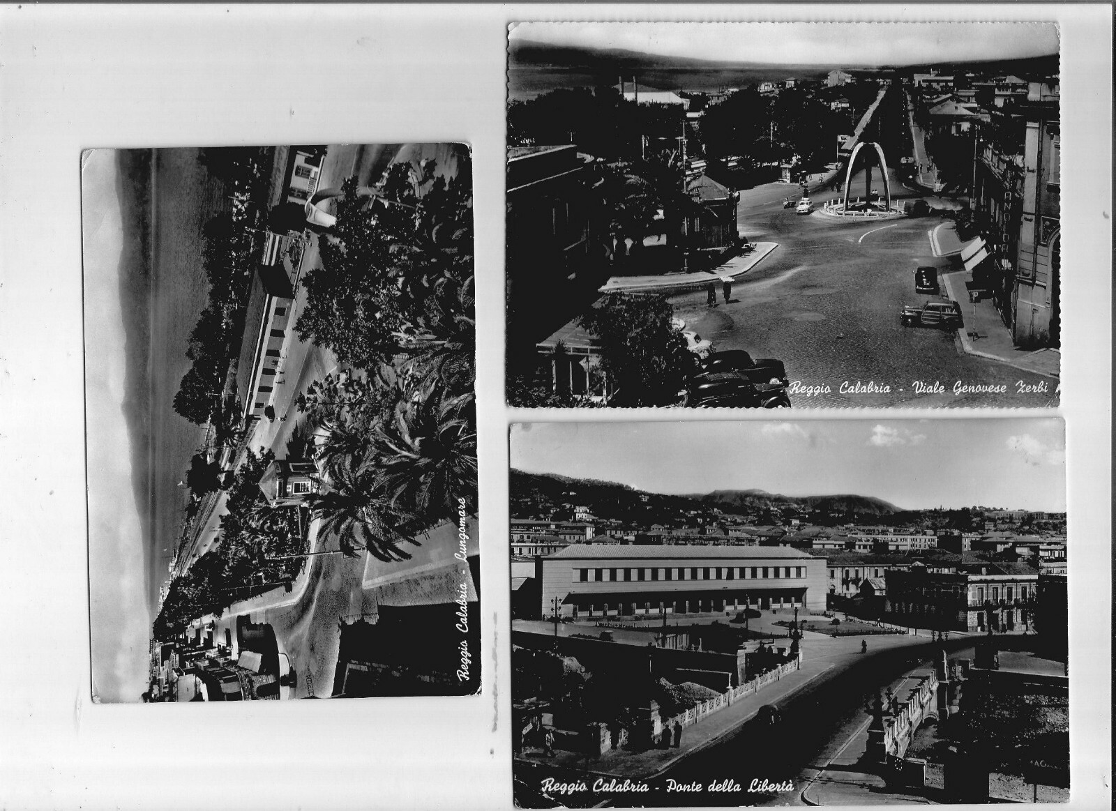 Reggio Calabria 3 cartoline 1957 Viale Zerbi Lungomare ponte libertà …