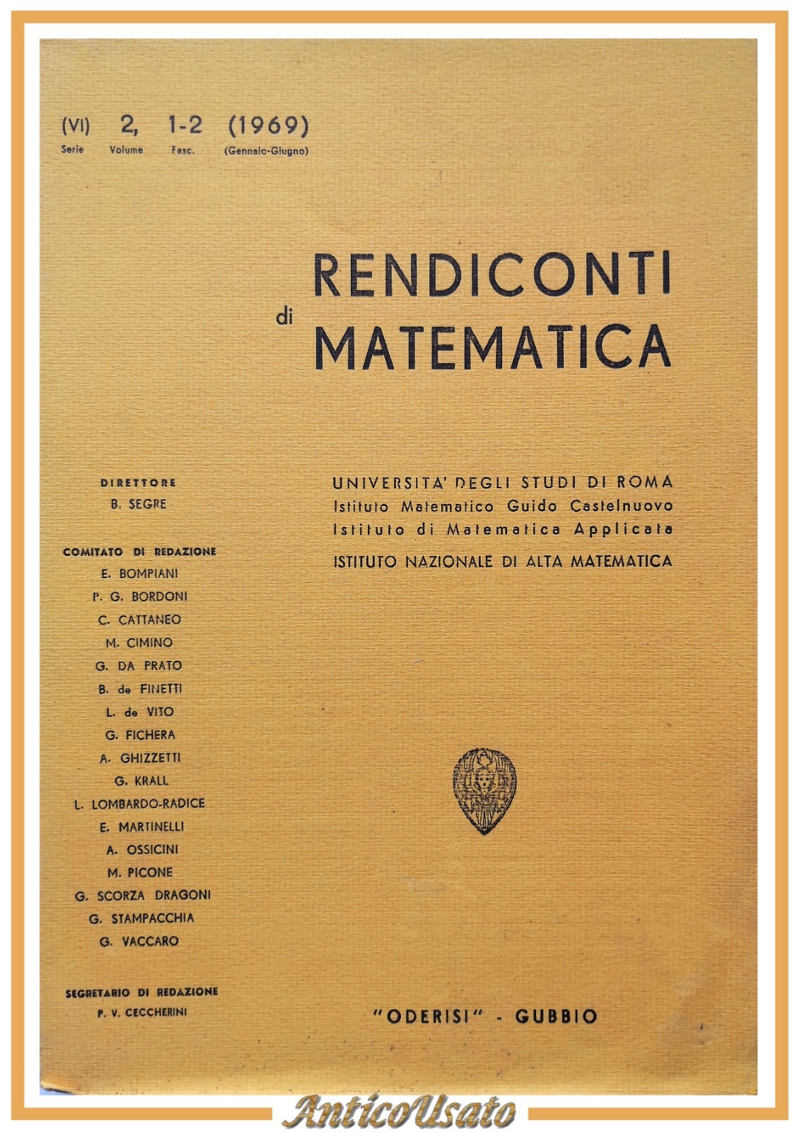 RENDICONTI DI MATEMATICA serie VI volume 2 fascicoli 1 2 …