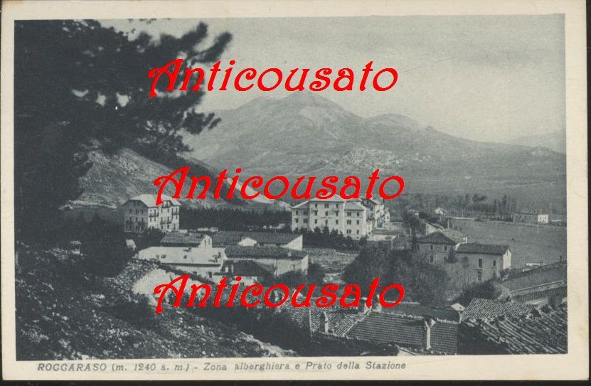 ROCCARASO ZONA ALBERGHIERA E PRATO DELLA STAZIONE cartolina originale Vintage