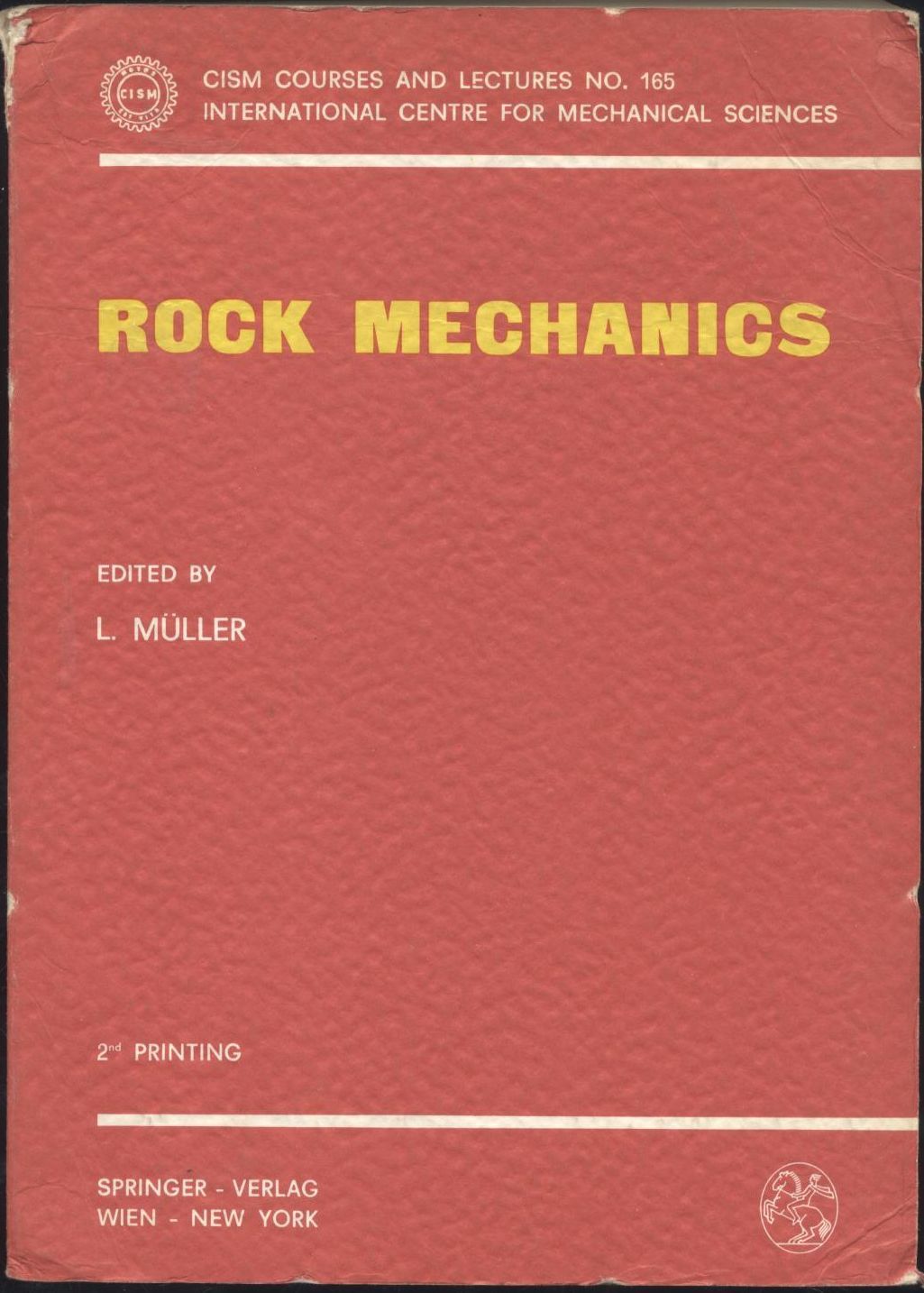 Rock Mechanics di Muller 1981 Springer Verlag libro ingegneria meccanica …