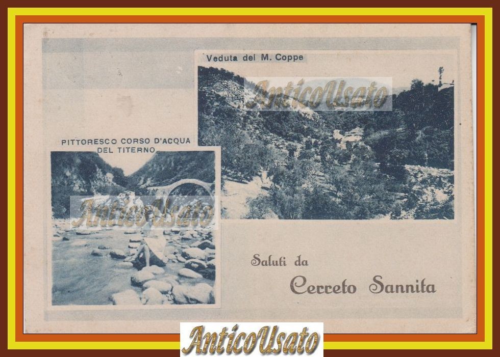 SALUTI DA CERRETO SANNITA Cartolina viaggiata 1955 Veduta Monte Coppe …