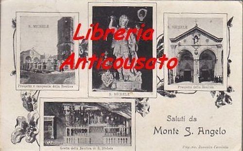 Saluti Da Monte Sant'Angelo Cartolina Foggia Viaggiata 1926 Originale Vintage