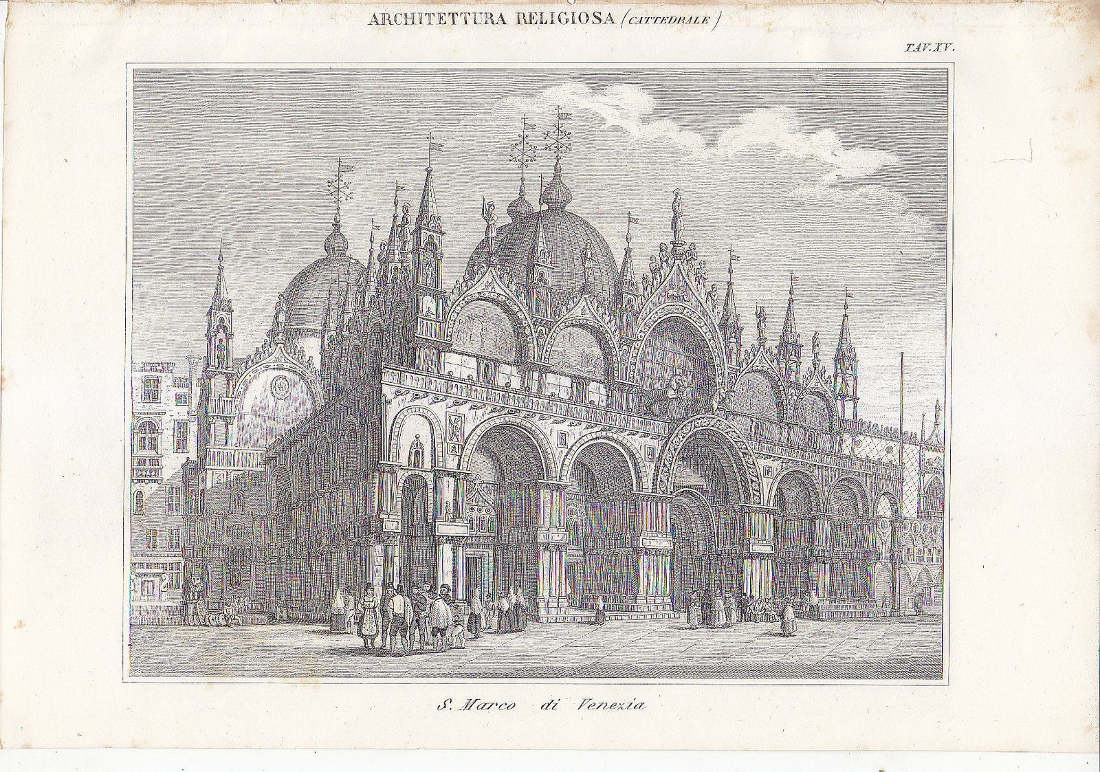 SAN MARCO DI VENEZIA Incisione Stampa 1866 Tavola Architettura senza …
