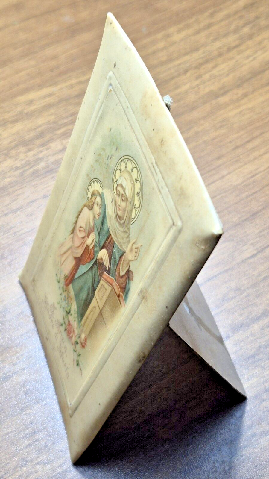 SANTINO QUADRETTO SANT'ANNA MADRE DI MARIA in celluloide fine '800 …