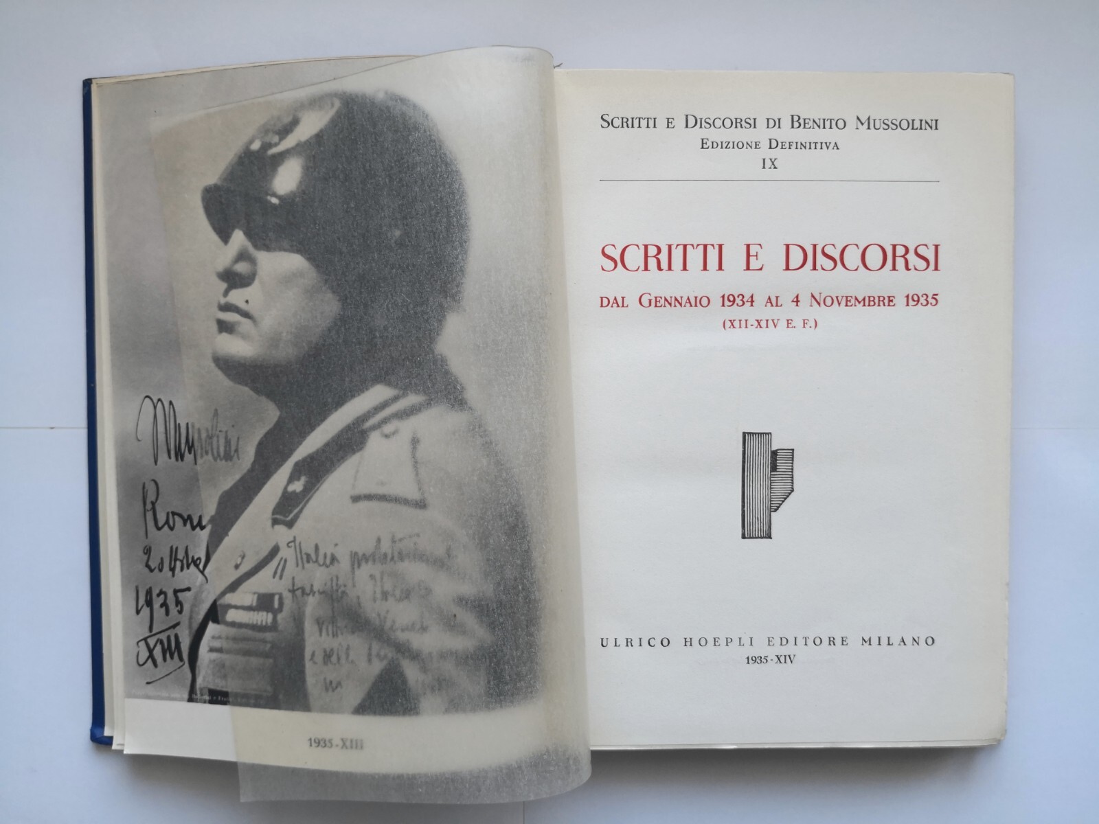 SCRITTI E DISCORSI gennaio 1934 novembre 1935 di Benito Mussolini …