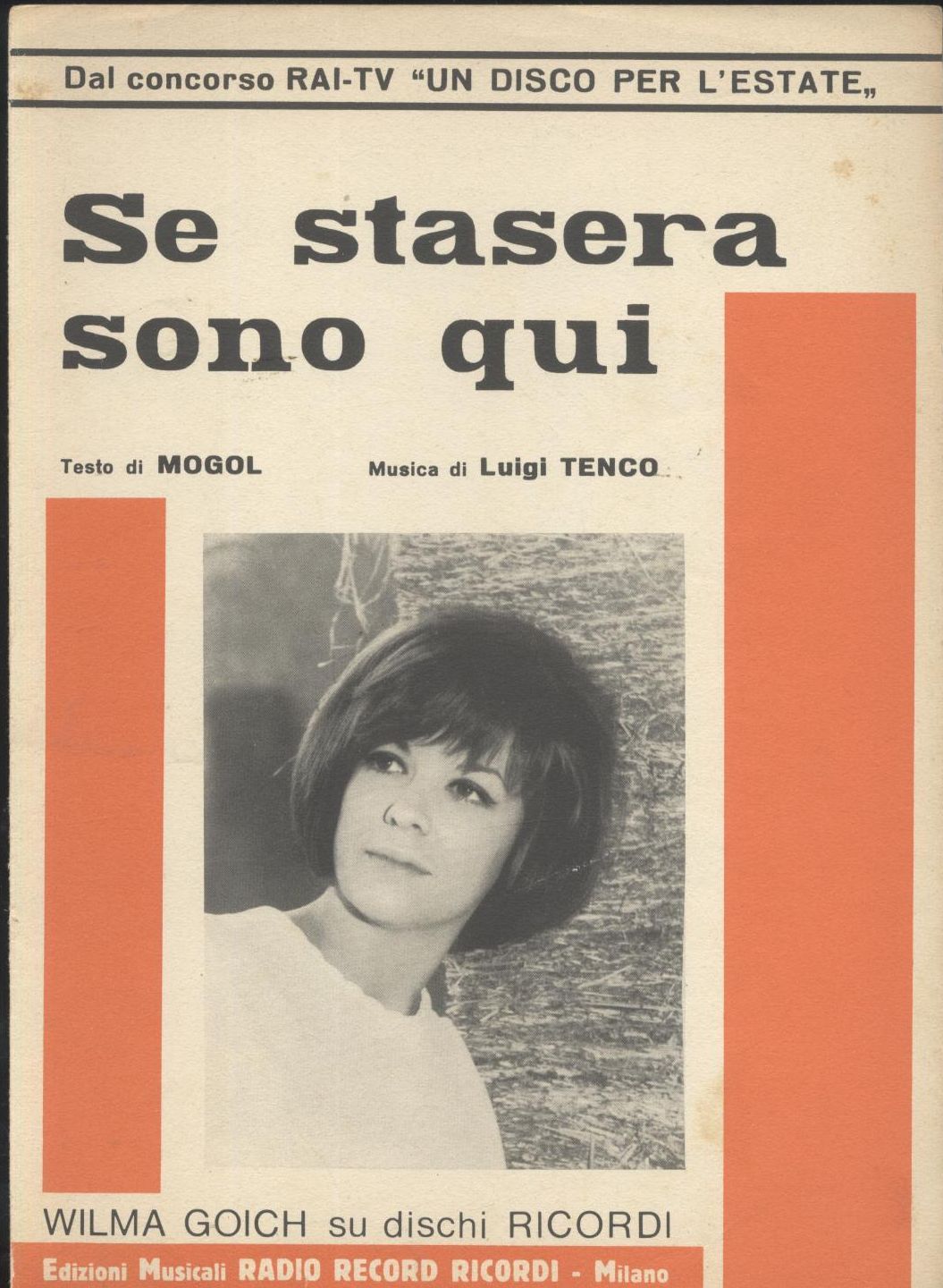 SE STASERA SONO QUI di Wilma Goich spartito canto mandolino …