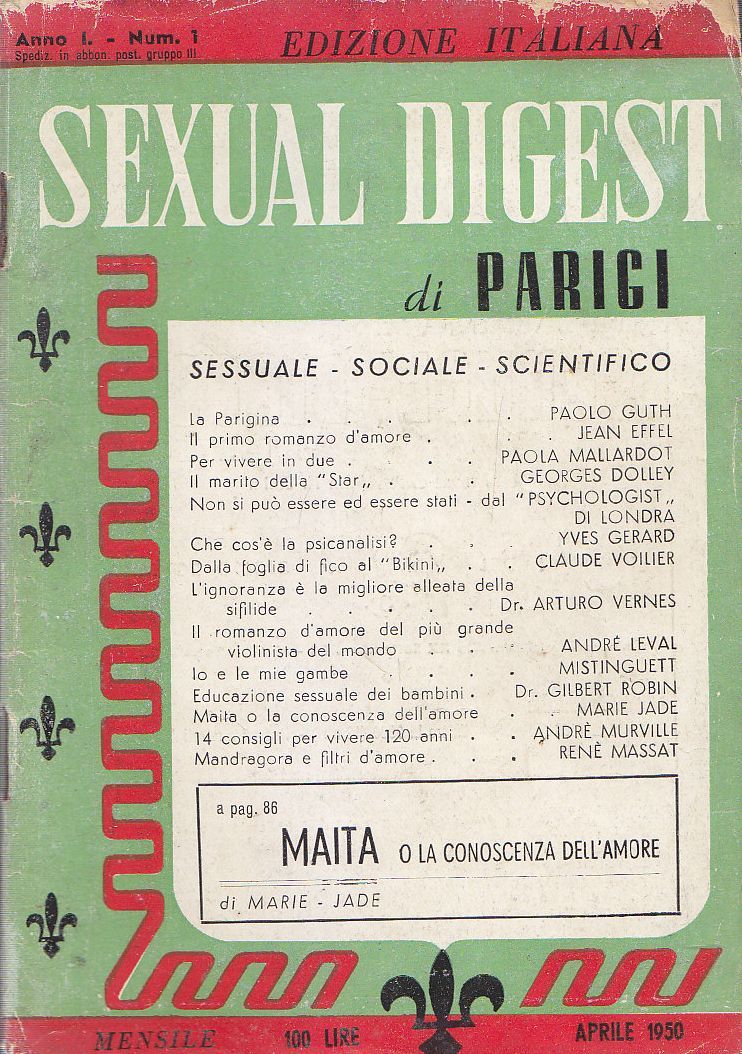 SEXUAL DIGEST DI PARIGI Anno I numero I ed italiana …