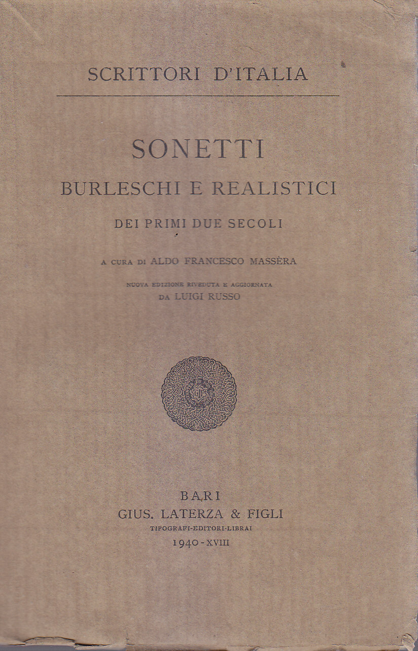 Sonetti Burleschi E Realistici Dei Primi Due Secoli a cura …