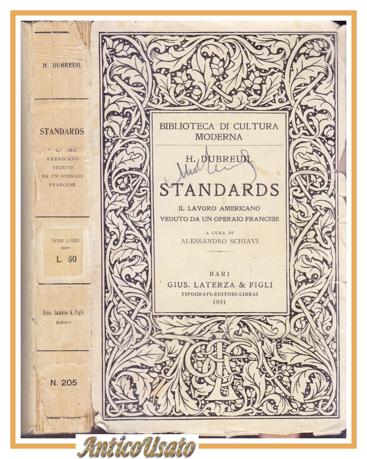 STANDARDS il lavoro americano veduto da operaio francese di Dubreul …