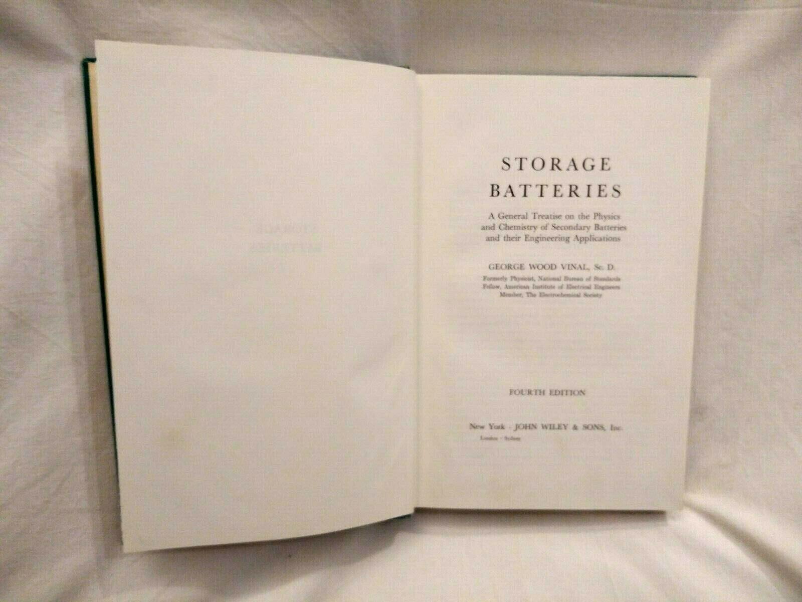 STORAGE BATTERIES di George Wood Vinal 1967 John Wiley & …