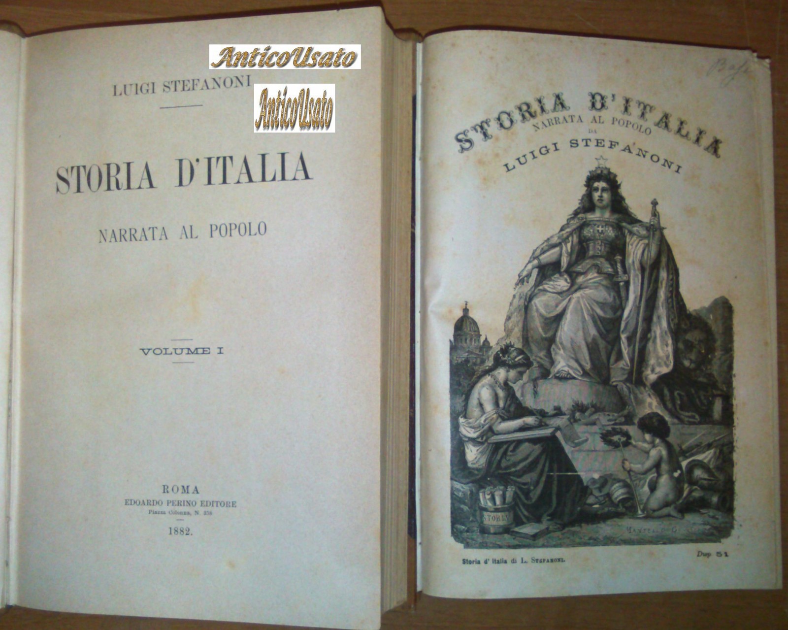 Storia D'Italia narrata al popolo di Luigi Stefanoni 1882 Perino …
