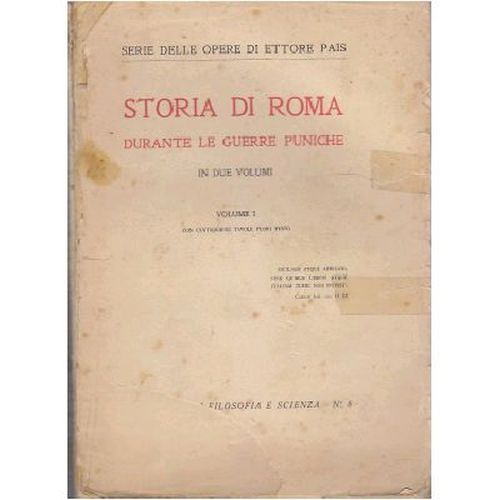 Storia Di Roma Durante Le Guerre Puniche 2 volumi Ettore …