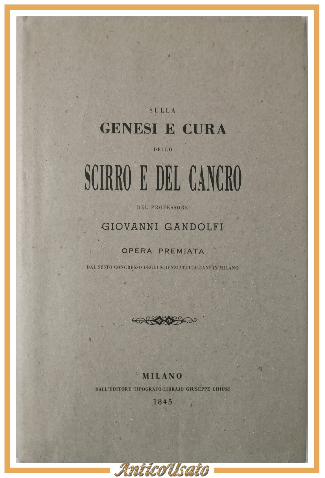 SULLA GENESI E CURA DELLO SCIRRO E DEL CANCRO di …
