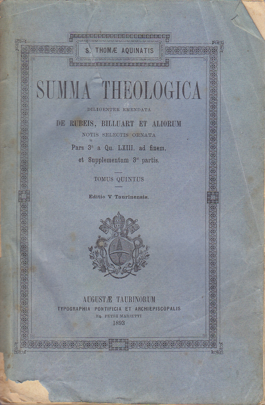 SUMMA THEOLOGICA tomi 5 6 San Tommaso d'Aquino Thomae 1893 …