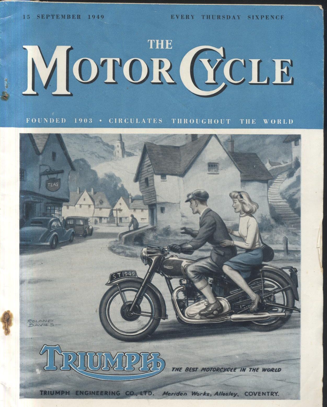 The Motorcycle 15 september 1949 rivista in inglese Triumph moto …