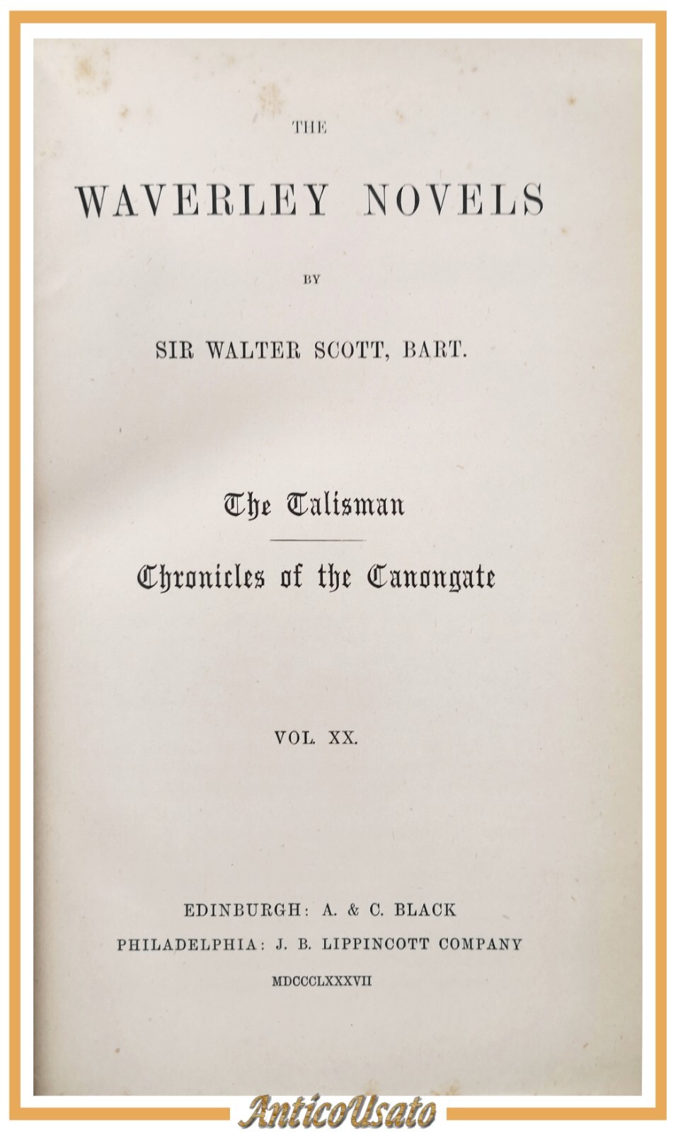 THE TALISMAN CHRONICLES OF THE CANONGATE di Walter Scott 1887 …