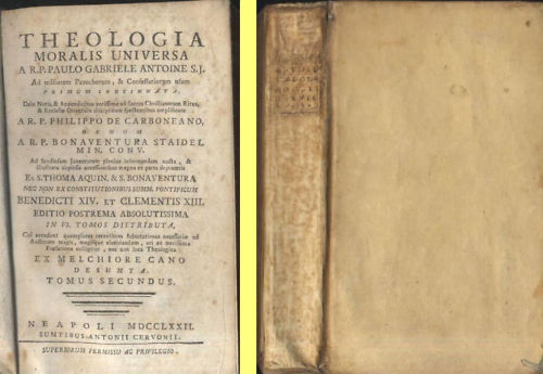 THEOLOGIA MORALIS UNIVERSA volume 2 Di Paulo Gabriele Antoine 1772 …