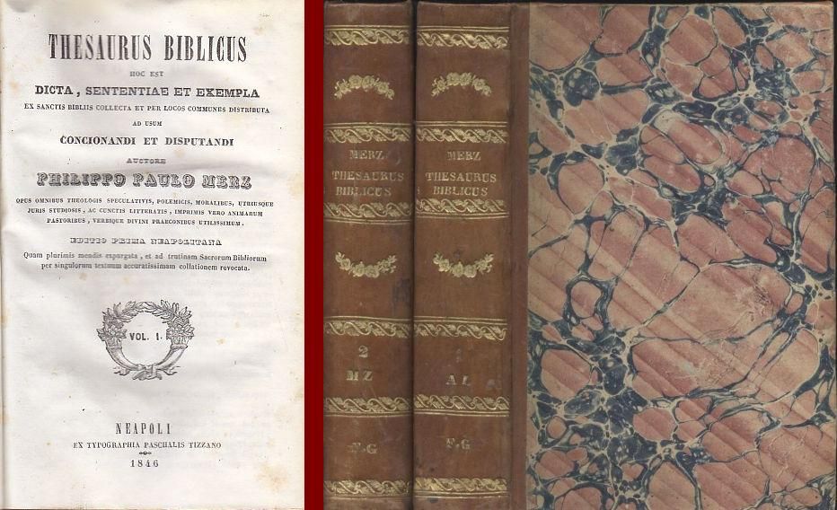 THESAURUS BIBLICUS HOC EST DICTA, SENTENTIA 2 volumi 1846 di …