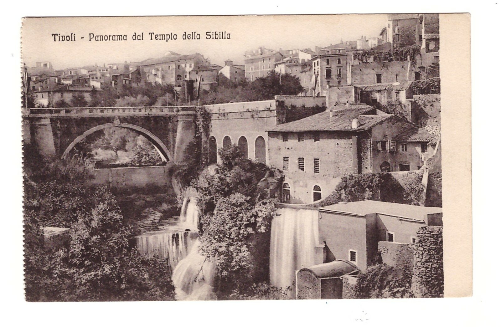 Tivoli Panorama Dal Tempio Della Sibilla Cartolina non viaggiata Vintage …