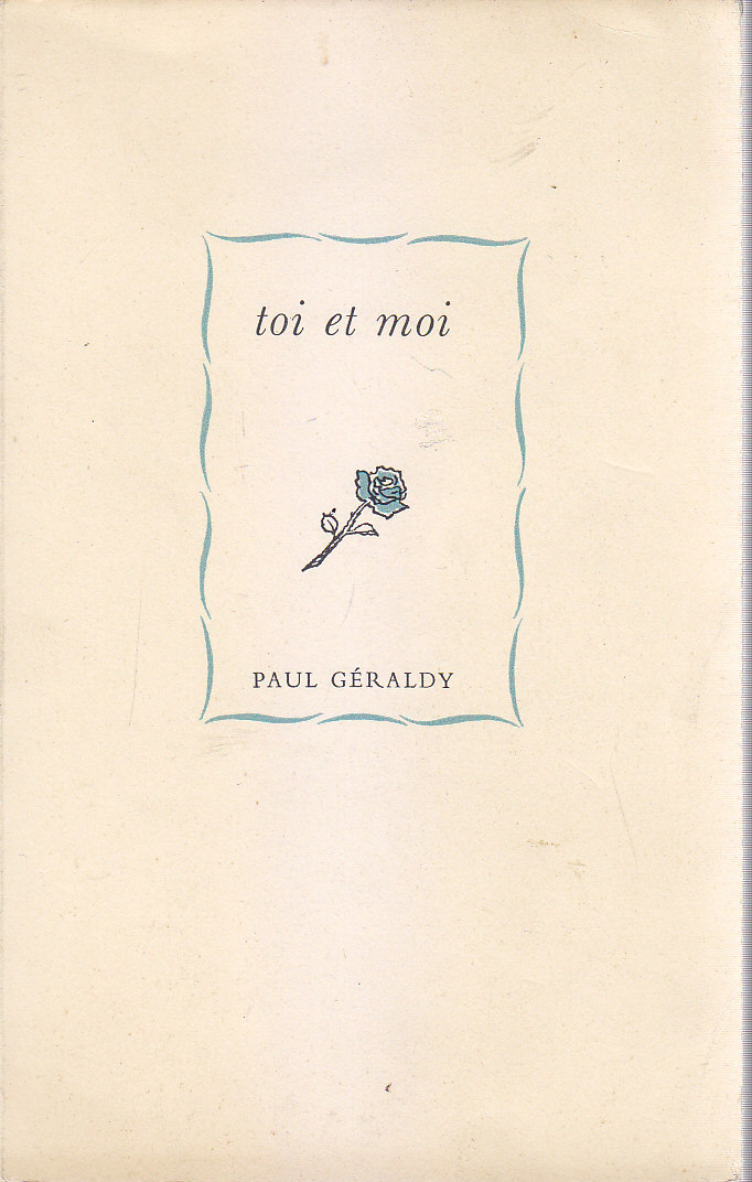 TOI ET MOI di Paul Geraldy 1953 Aldo Martello poesia …
