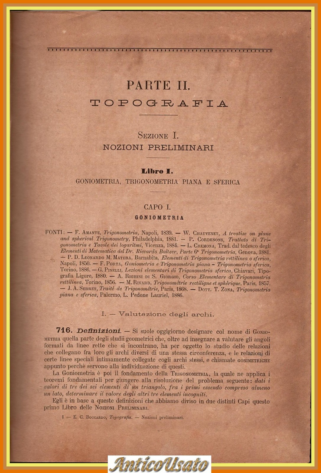 TOPOGRAFIA NOZIONI PRELIMINARI di E C Boccardo SOLO IL VOLUME …