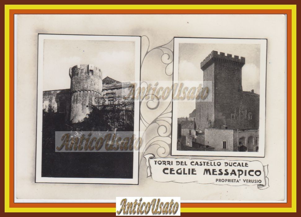 TORRI DEL CASTELLO DUCALE CEGLIE MESSAPICO Cartolina viaggiata anni '60