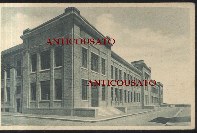 TRANI EDIFICIO SCOLASTICO SCUOLE ELEMENTARI Cartolina Orignale Vintage anni '40