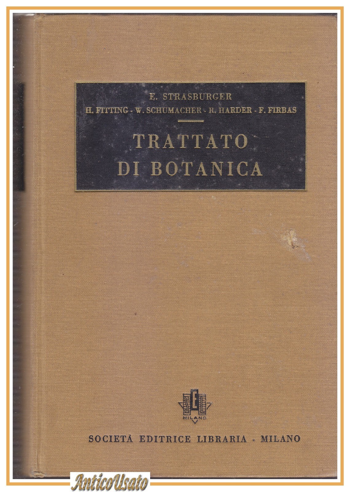 TRATTATO DI BOTANICA di Strasburger Fitting Schumacher Harder 1951 libro …