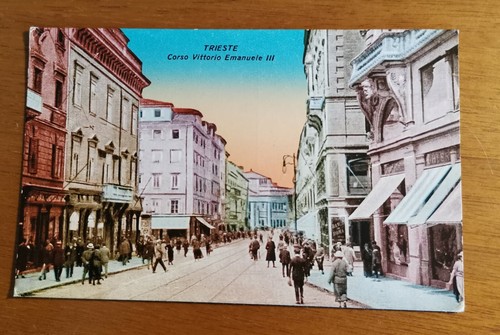 TRIESTE Corso Vittorio Emanuele III Cartolina Non Viaggiata Animata colorata