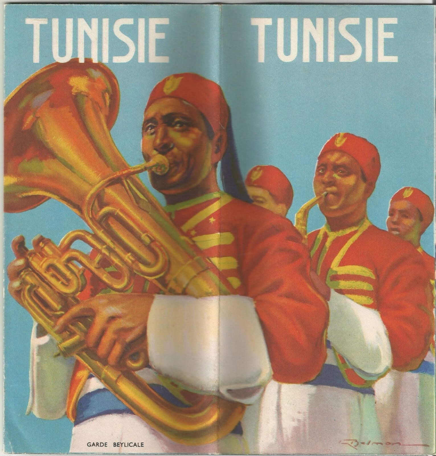 TUNISIE depliant brochure illustrato Belmon turismo tourist anni '50
