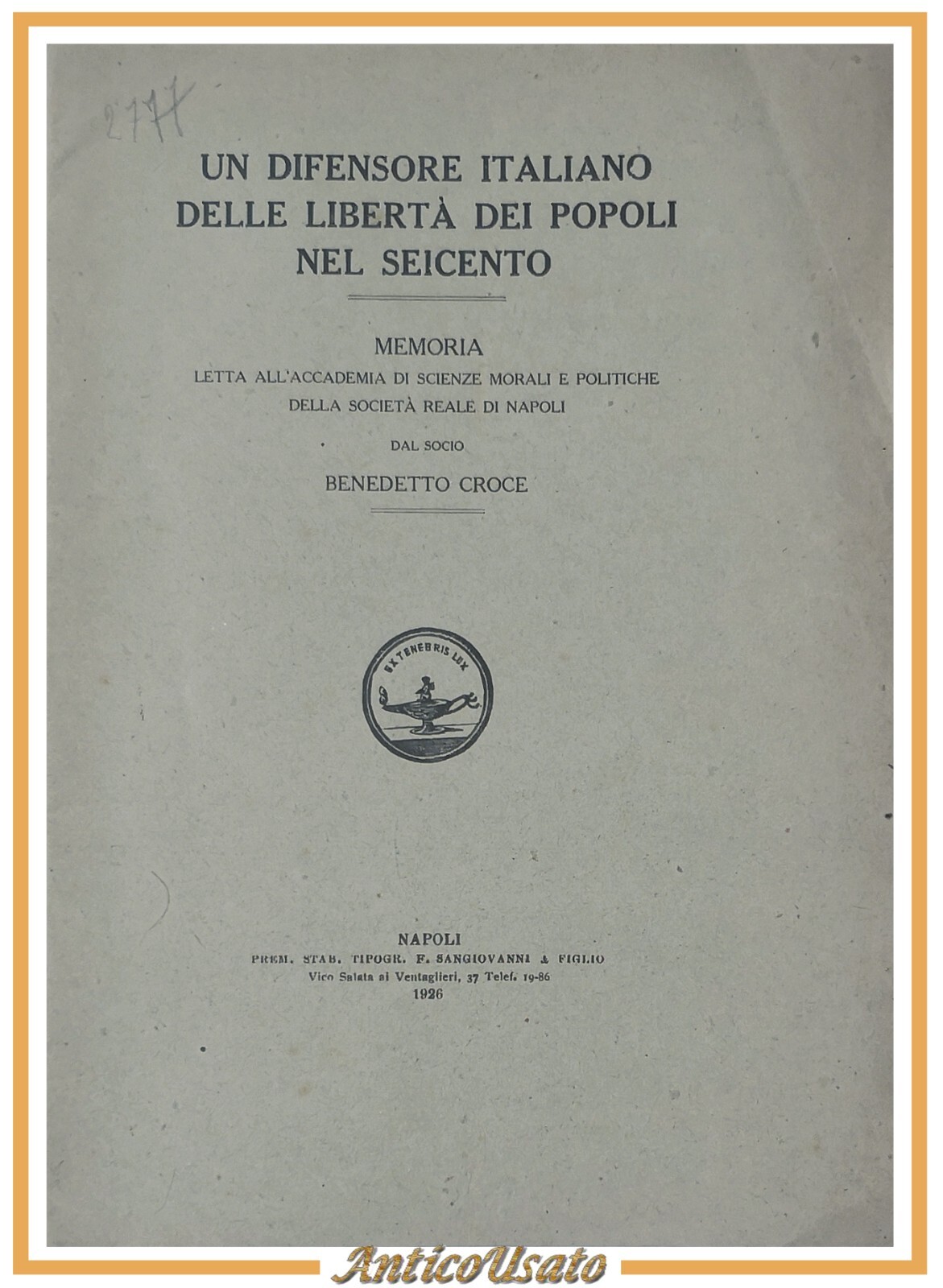 UN DIFENSORE ITALIANO DELLE LIBERTÀ DEI POPOLI NEL SEICENTO di …