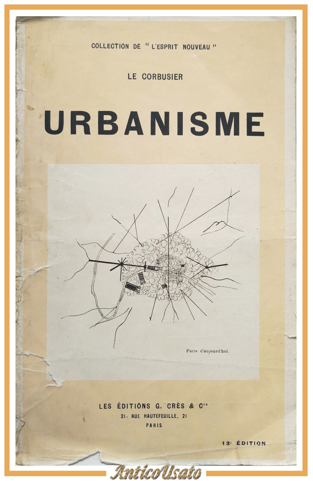 URBANISME di Le Corbusier Libro Les Editions Crès anni '60
