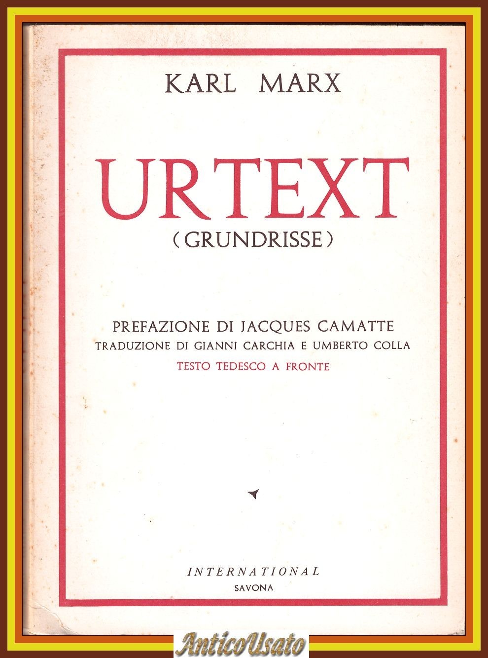 URTEXT Grundrisse di Karl Marx 1977 International Libro testo tedesco …