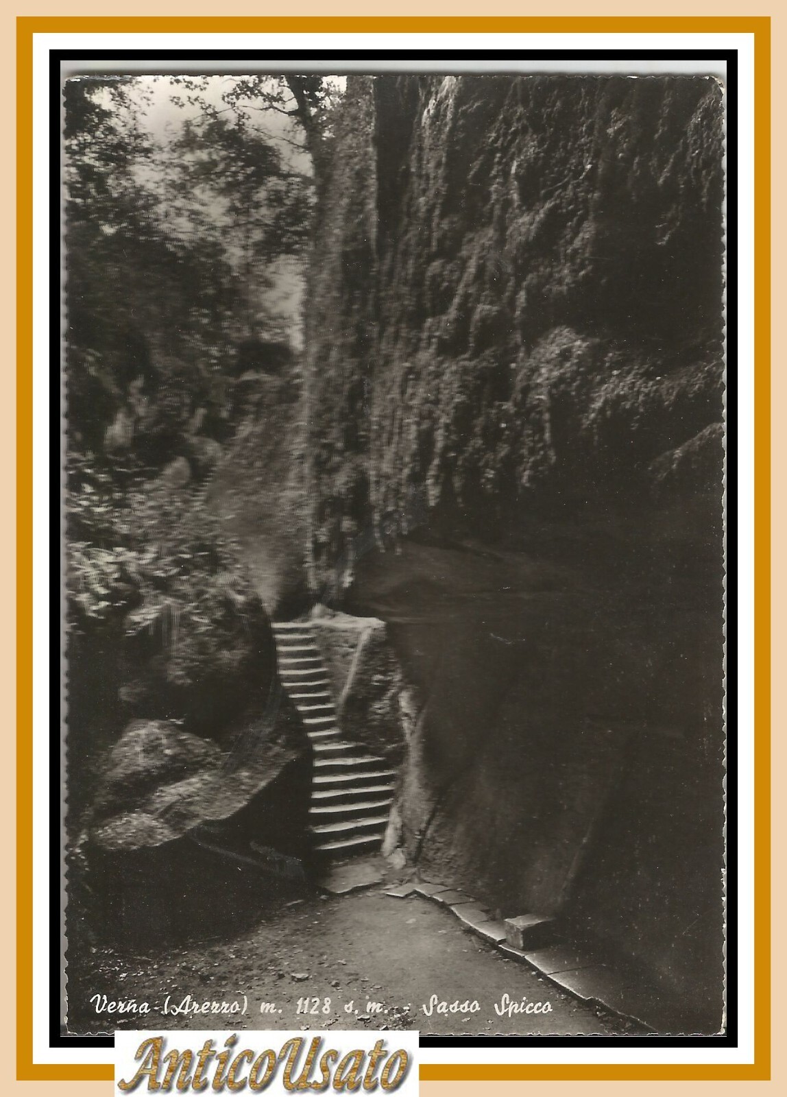 Verna Sasso Spicco Cartolina Arezzo Viaggiata 1960 Originale Vintage Postcard